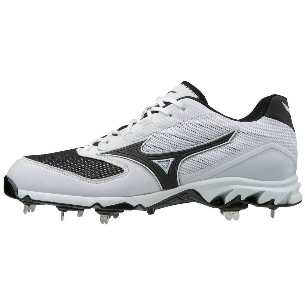 Mizuno Men's 9-Spike Dominant 2 Low Metal Baseball Cleats White/Black (320561-BER)